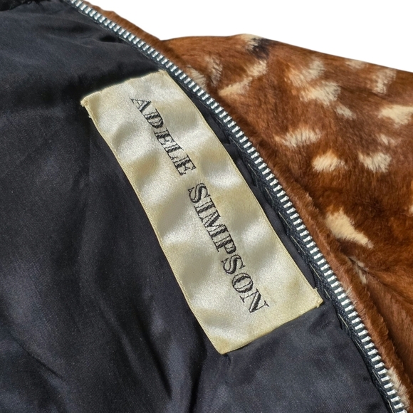 RARE 1960s Adele Simpson Designer Dress Faux Fur Deer Print - Picture 11 of 14